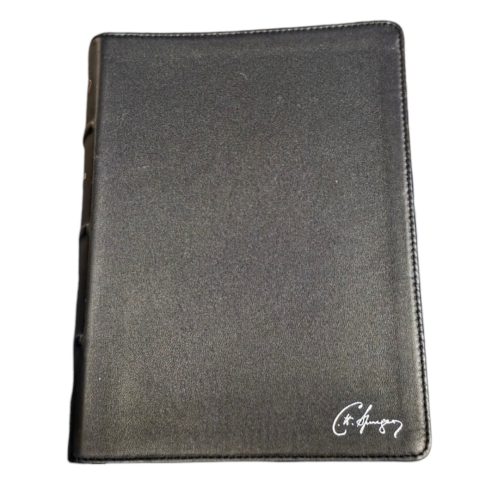 CSB Spurgeon Study Bible, Black Genuine Leather, Indexed EUC